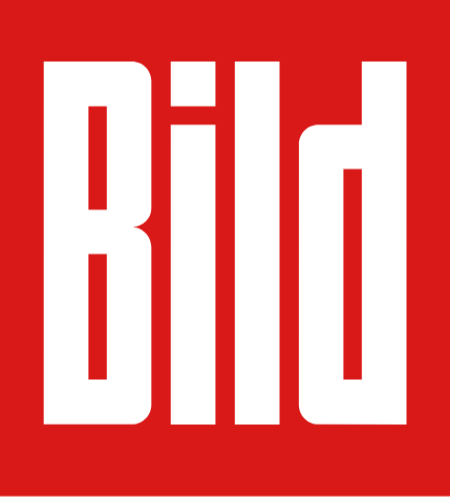 Weißer "Bild" Schriftzug auf rotem Hintergrund.