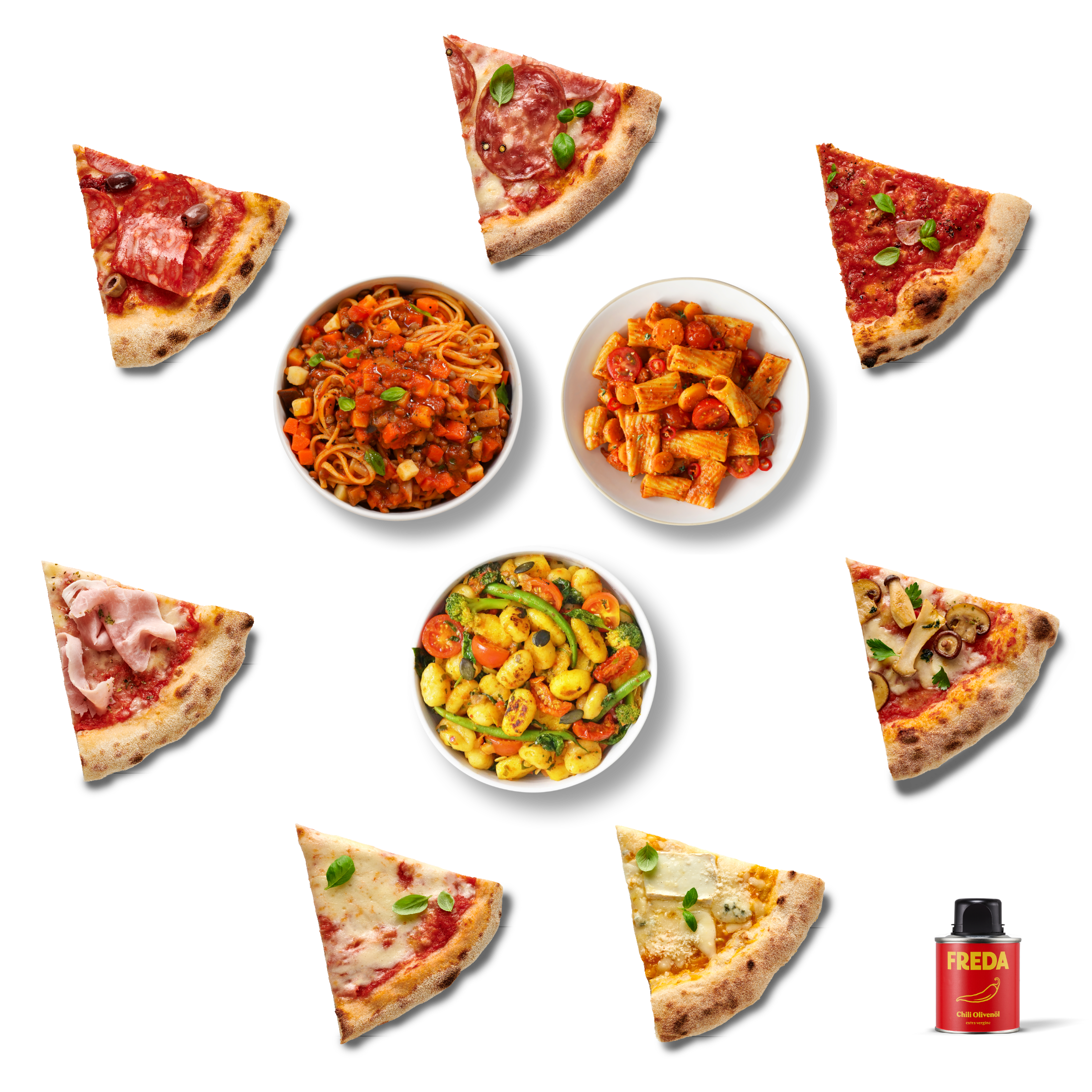 Pizza & Pasta + gratis Olivenöl (11er Bundle)