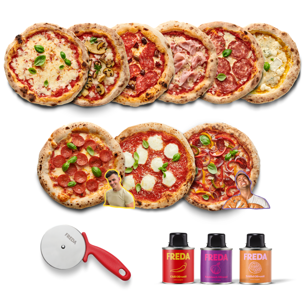 Welcome Offer + 3 gratis Olivenöle + 1 gratis Pizzaroller (9er Bundle)