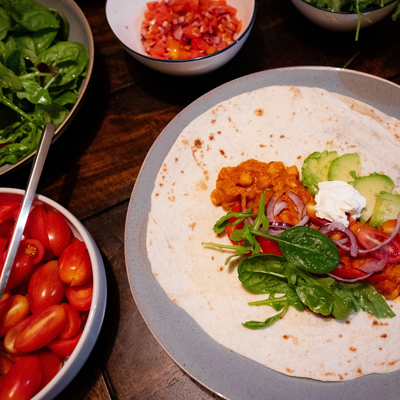 Filled Curry Wrap