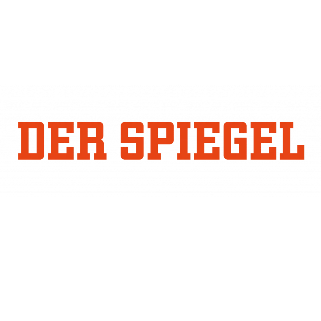 Schwarzer Hintergrund mit roter, blockartiger Aufschrift "DER SPIEGEL".