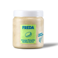 Ein Glas "FREDA" Creamy Pistachio Sicilian Sorbet, vegan und laktosefrei, mit grünem Etikett und weißem Deckel.